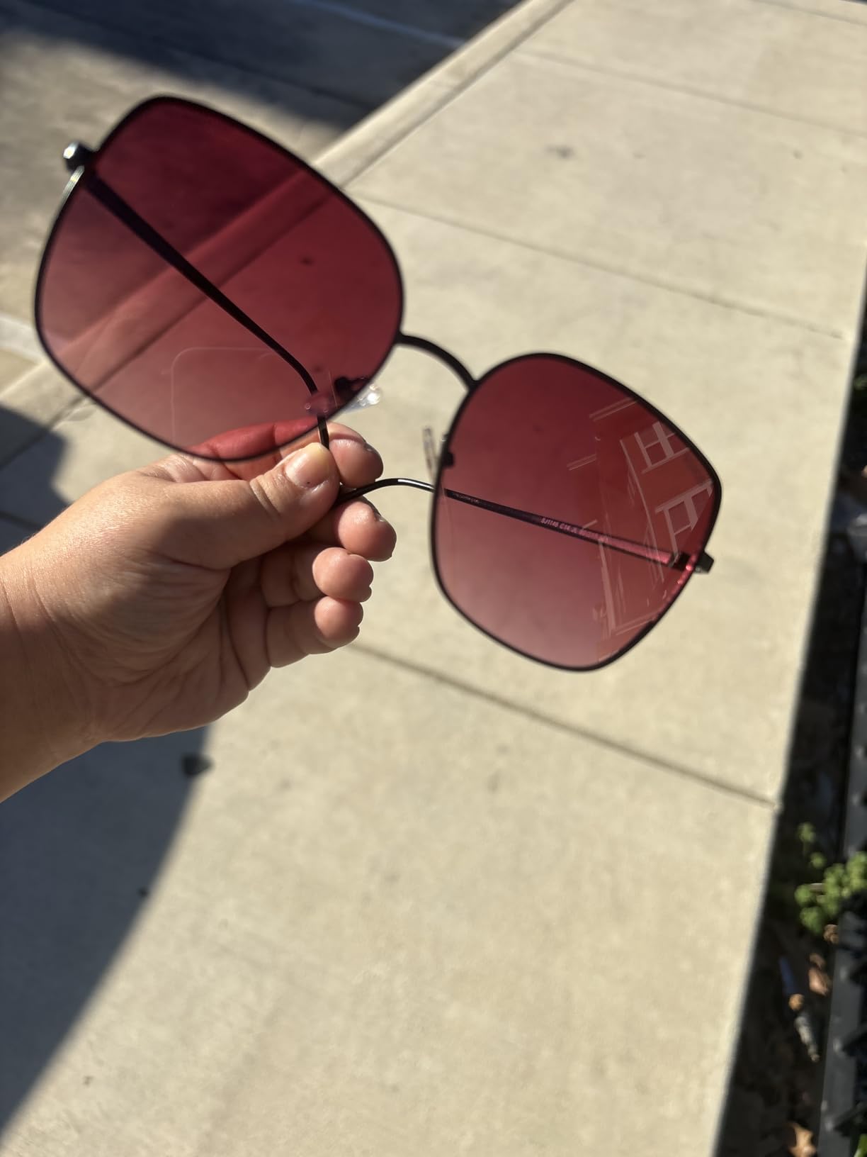 SOJOS Trendy Oversized Square Metal Frame Sunglasses for Women Men SJ1146 customer photo 2