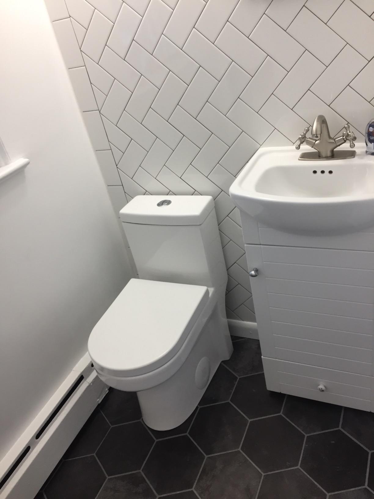 HOROW HT1000 Dual Flush One Piece Toilet, Modern Small Toilet with Soft Closing Seat, Quick Release & 12'' Rough-in, Compact & Round for Small Bathroom, Standard White Finish Toilet Bowl customer photo 2