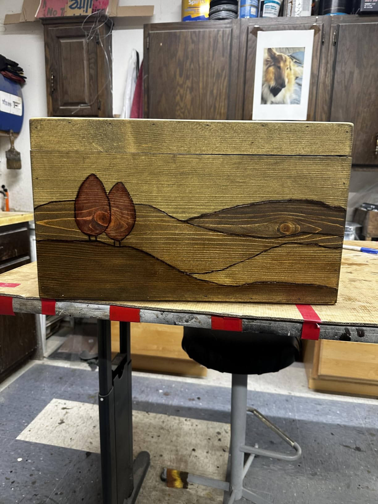 YIHUA 939-II Wood Burning Kit Station Pyrography Pen 250~750℃/482~1382℉ Temperature Adjustable with 20 Wire Nibs, 1 Stable Pen Holder, 2 Stencils, 2 Scrap Wood, 1 S/S Tweezers, and 1 Pliers (Blue) customer photo 1