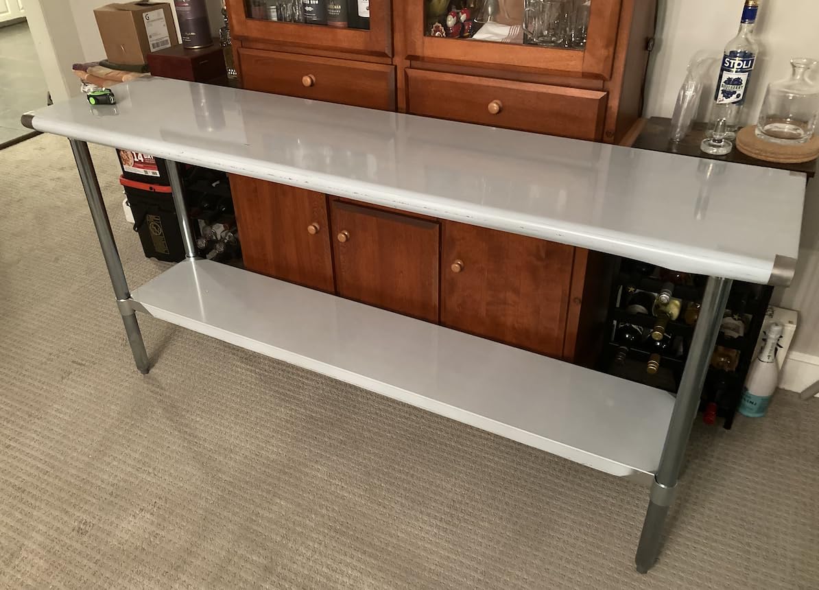 ROCKPOINT Stainless Steel Table for Prep & Work 24x48 Inches, NSF Metal Commercial Kitchen Heavy Duty Table with Adjustable Under Shelf and Table Foot for Restaurant, Home and Hotel customer photo 1