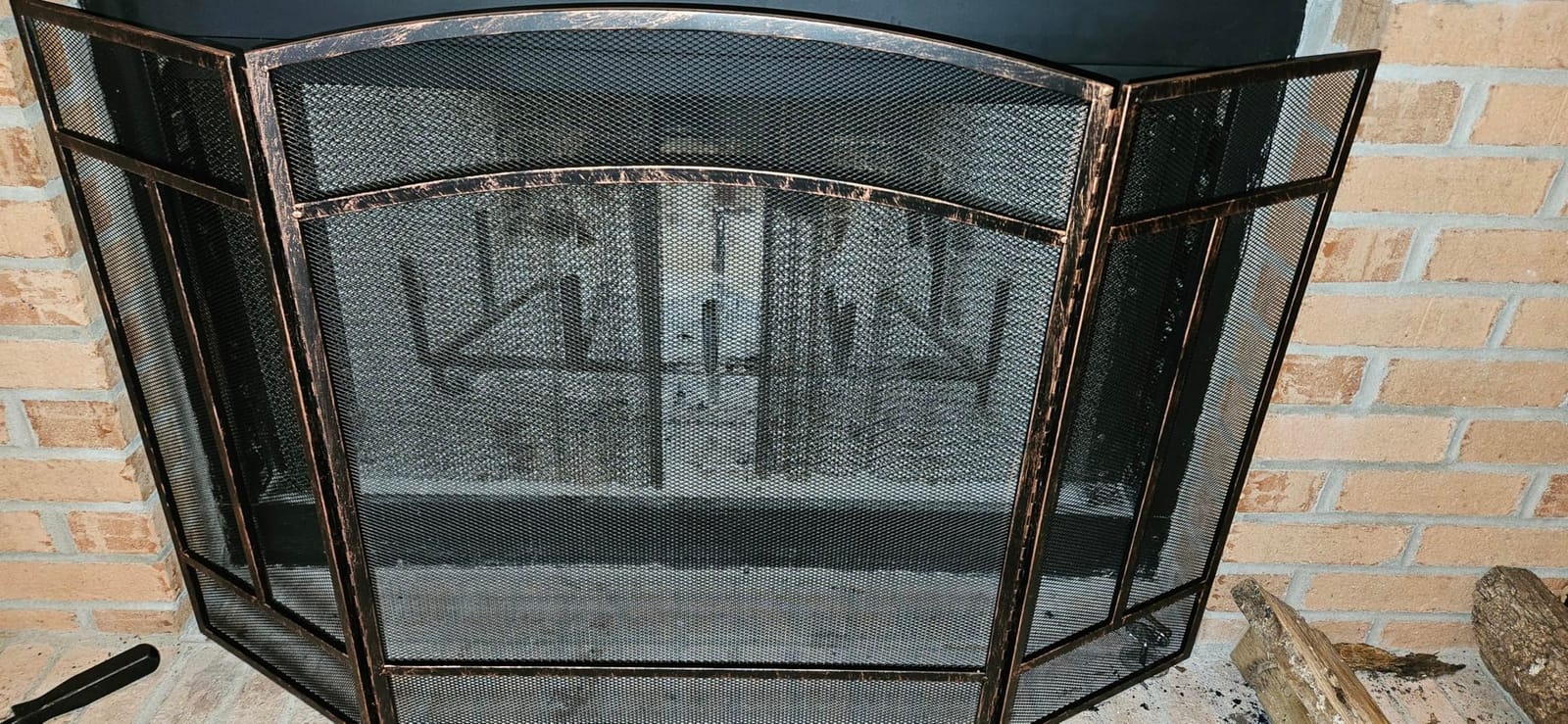 Fire Beauty 3 Panel Wrought Iron Fireplace Screen Spark Guard Cover(Black) customer photo 1