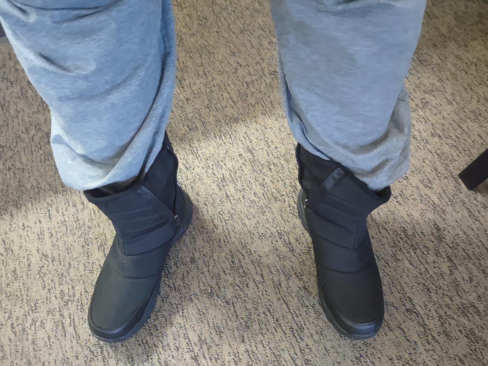 SILENTCARE Mens Winter Mid-Calf Snow Boot Fur Warm Waterproof Slip On Outdoor Athletic customer photo 1