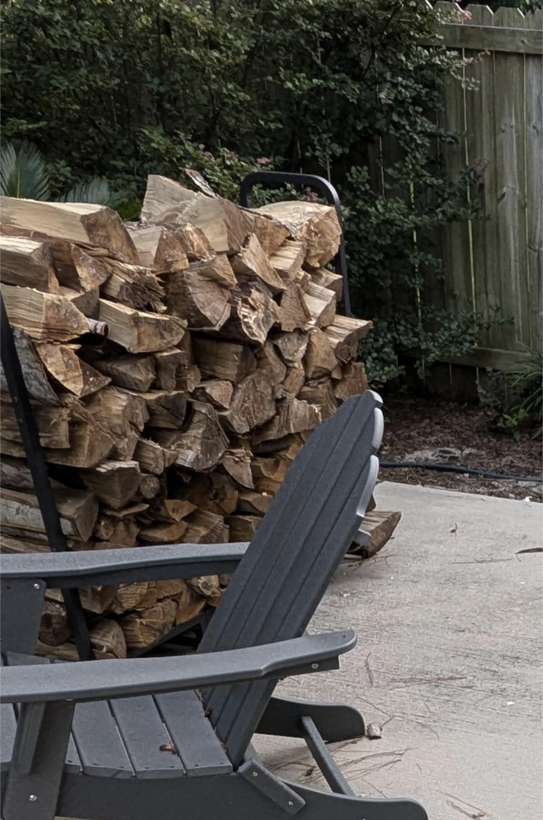 Firewood Rack Stand 4ft Heavy Duty Logs Holder for Outdoor Indoor Fireplace Metal Wood Pile Storage Stacker Organizer, Matte Black customer photo 1