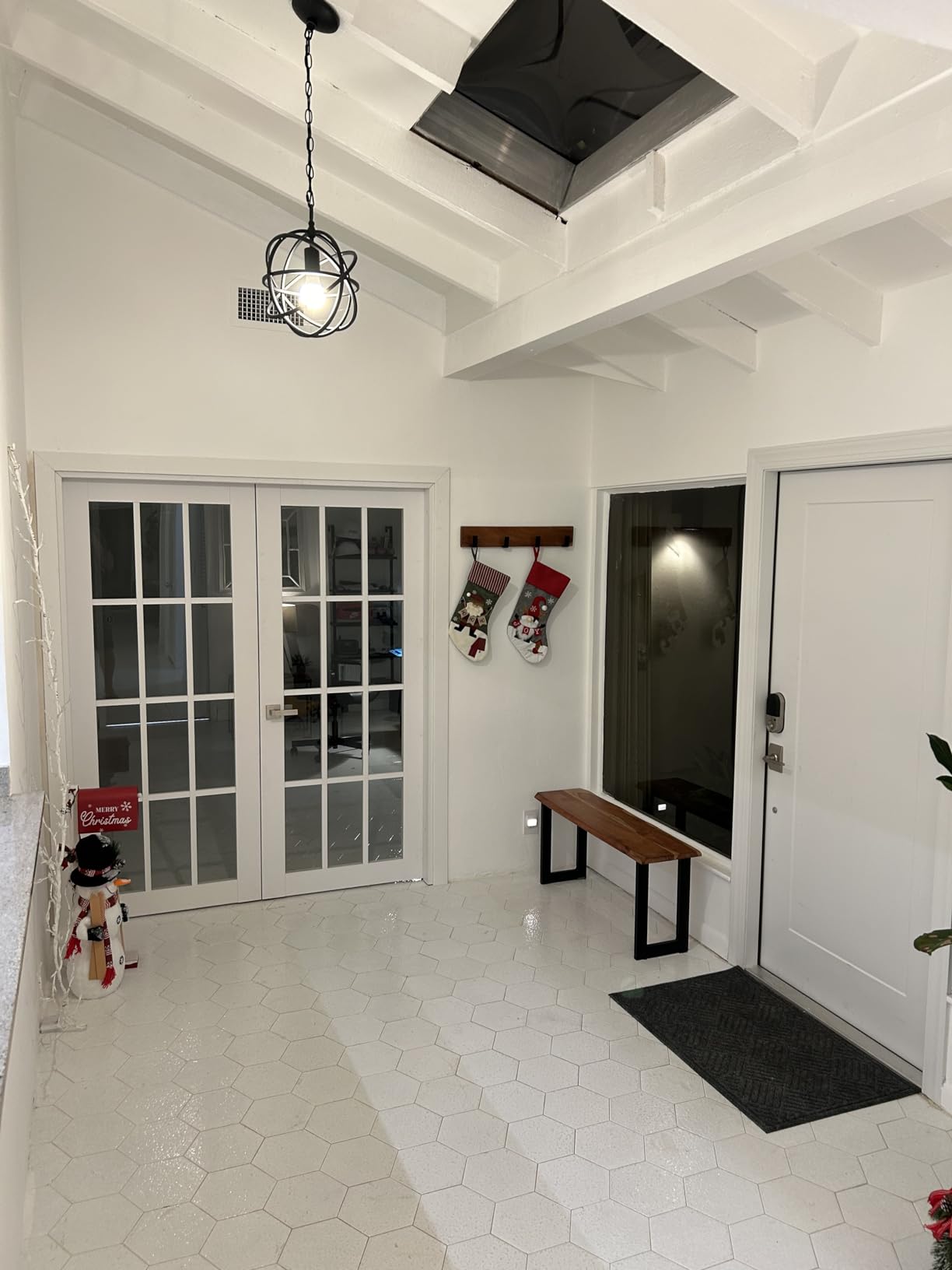 Solid French Double Doors 84 x 80 inches Clear Glass 3 Lites | Felicia 3355 White Silk | Wood Solid Panel Frame Trims | Closet Bedroom Sturdy Doors customer photo 1