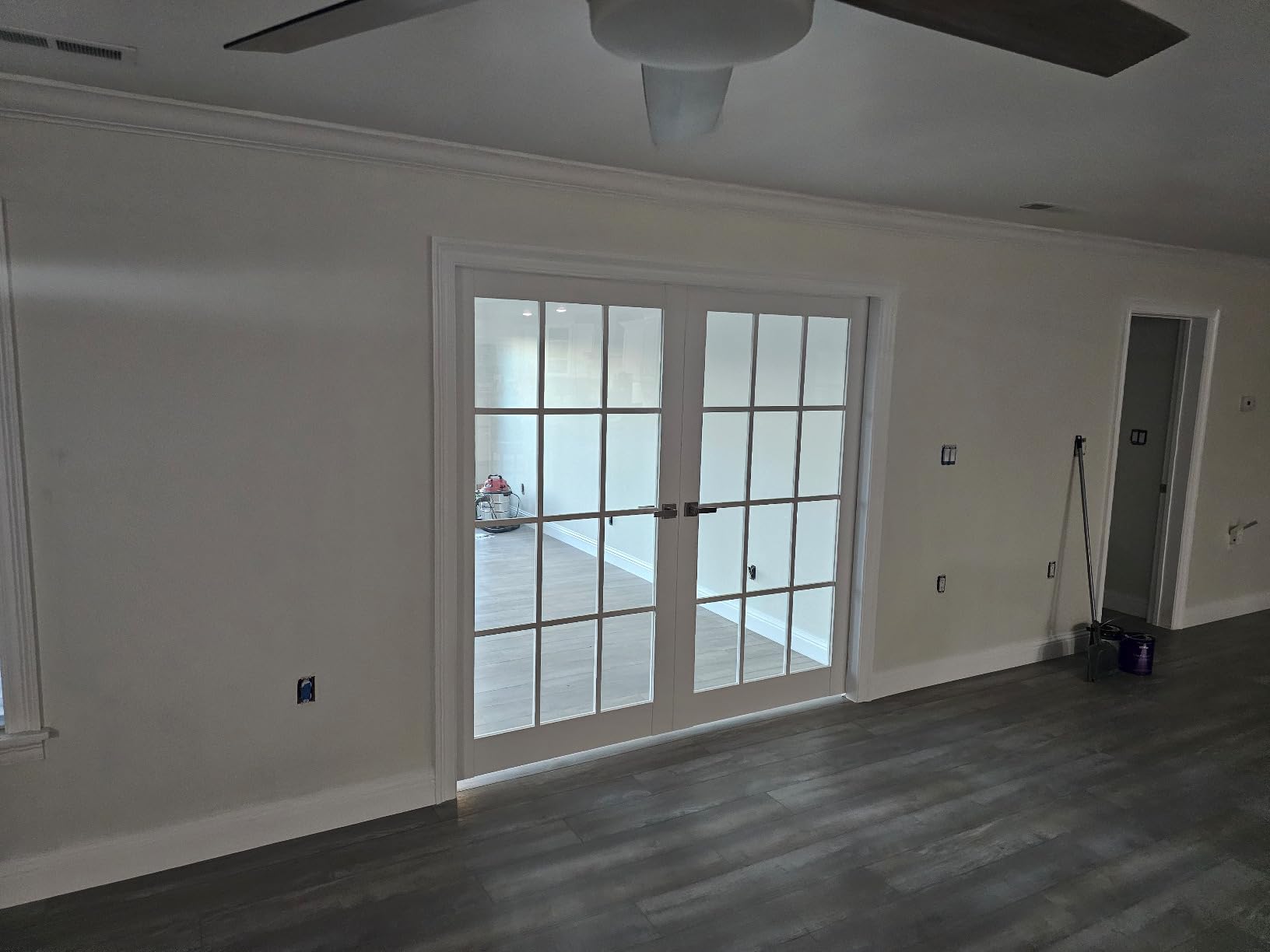 Solid French Double Doors 84 x 80 inches Clear Glass 3 Lites | Felicia 3355 White Silk | Wood Solid Panel Frame Trims | Closet Bedroom Sturdy Doors customer photo 2