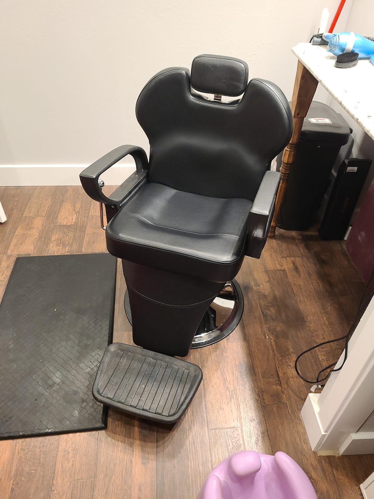Artist hand Barber Chair Reclining Salon Chair for Hair Stylist, Black customer photo 1