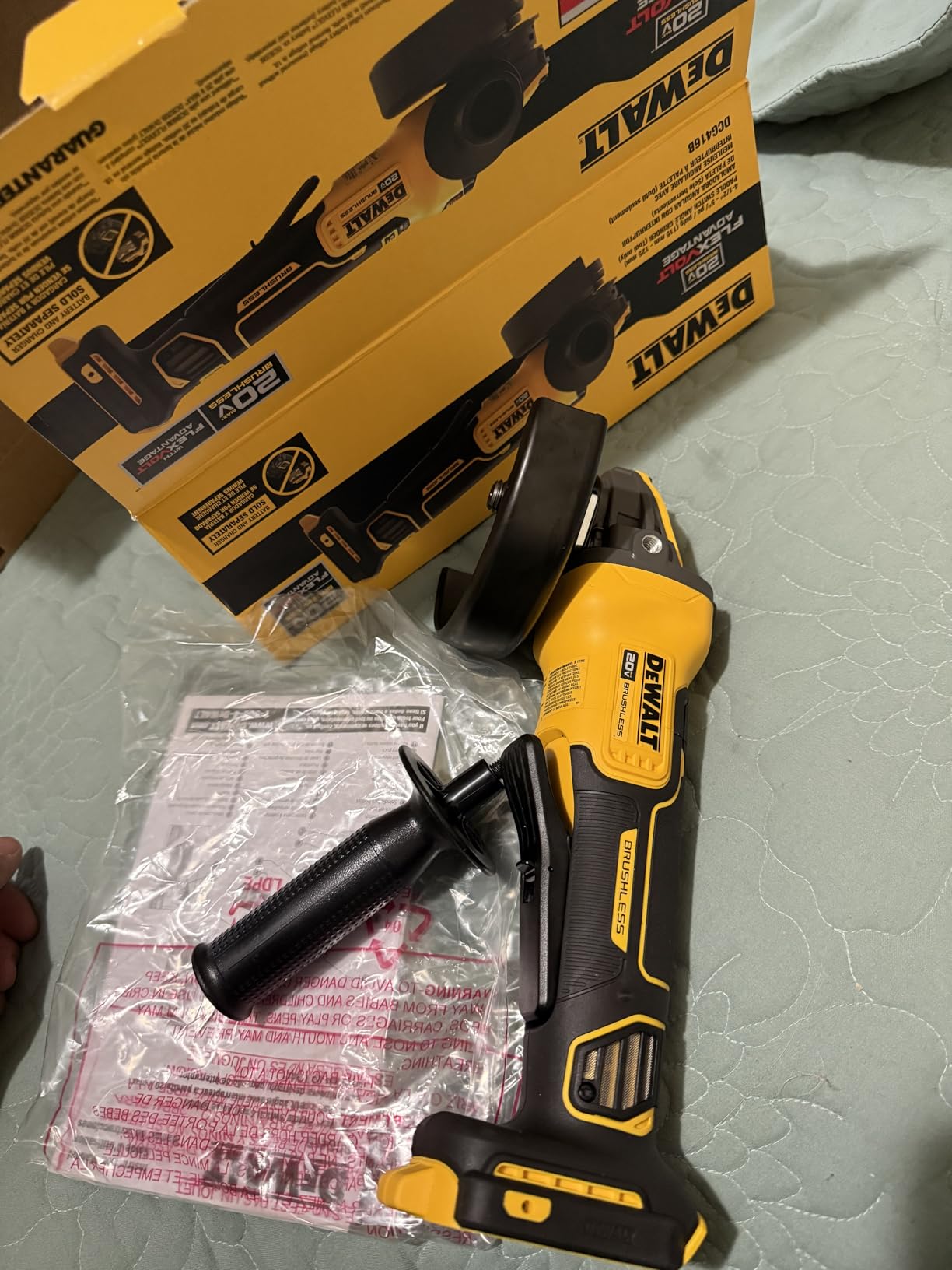 DEWALT FLEXVOLT ADVANTAGE 20V MAX* Angle Grinder, Paddle Switch, 4-1/2-Inch to 5-Inch, Tool Only (DCG416B) | 4-1/2-Inch to 5-Inch, Tool Only (DCG416B) customer photo 1