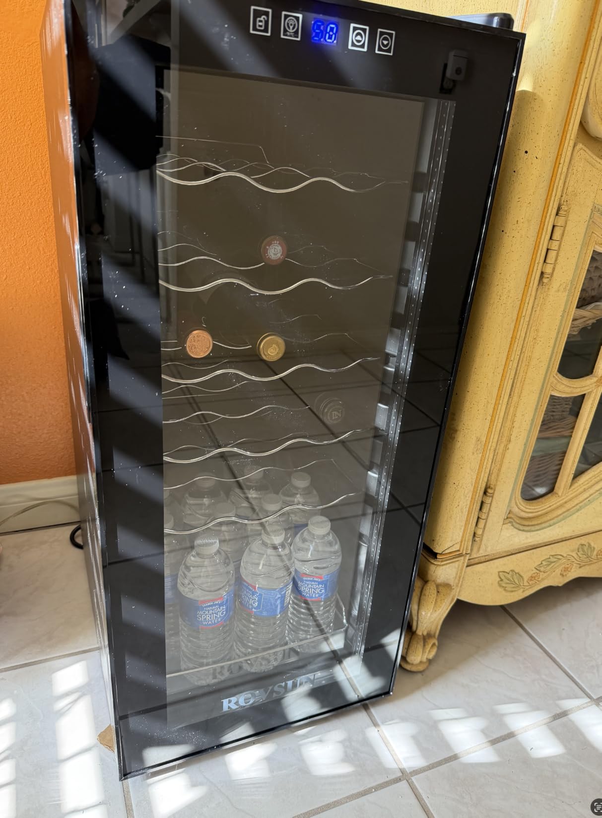 ROVSUN 18 Bottle Wine Fridge, Freestanding Compressor Wine Cooler Refrigerator, Beverage Wine Chiller with Digital Temperature Control & Double-layer Glass Door for Red White Wine, Champagne, Beer customer photo 2