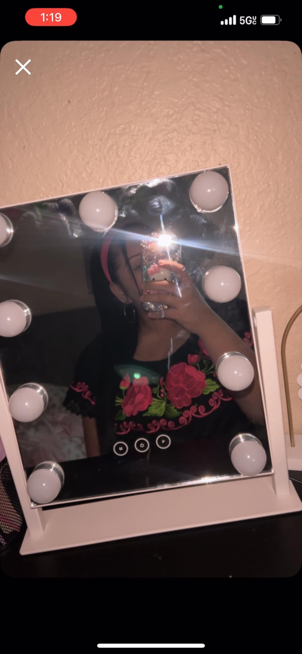 Vanity Mirror with Lights, Makeup Mirror with Lights,3 Color Lighting Modes Detachable 10X Magnification Mirror Touch Control,360°Rotation, White. customer photo 2