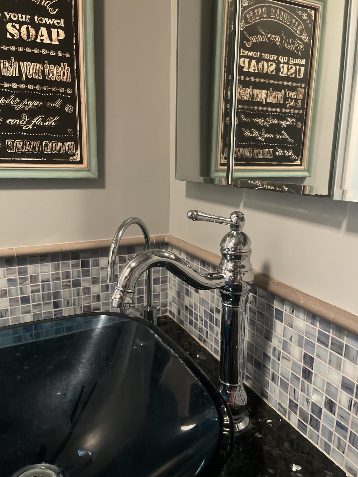 gotonovo Vintage Bathroom Vessel Sink Faucet, Matte Black, with Drain customer photo 1
