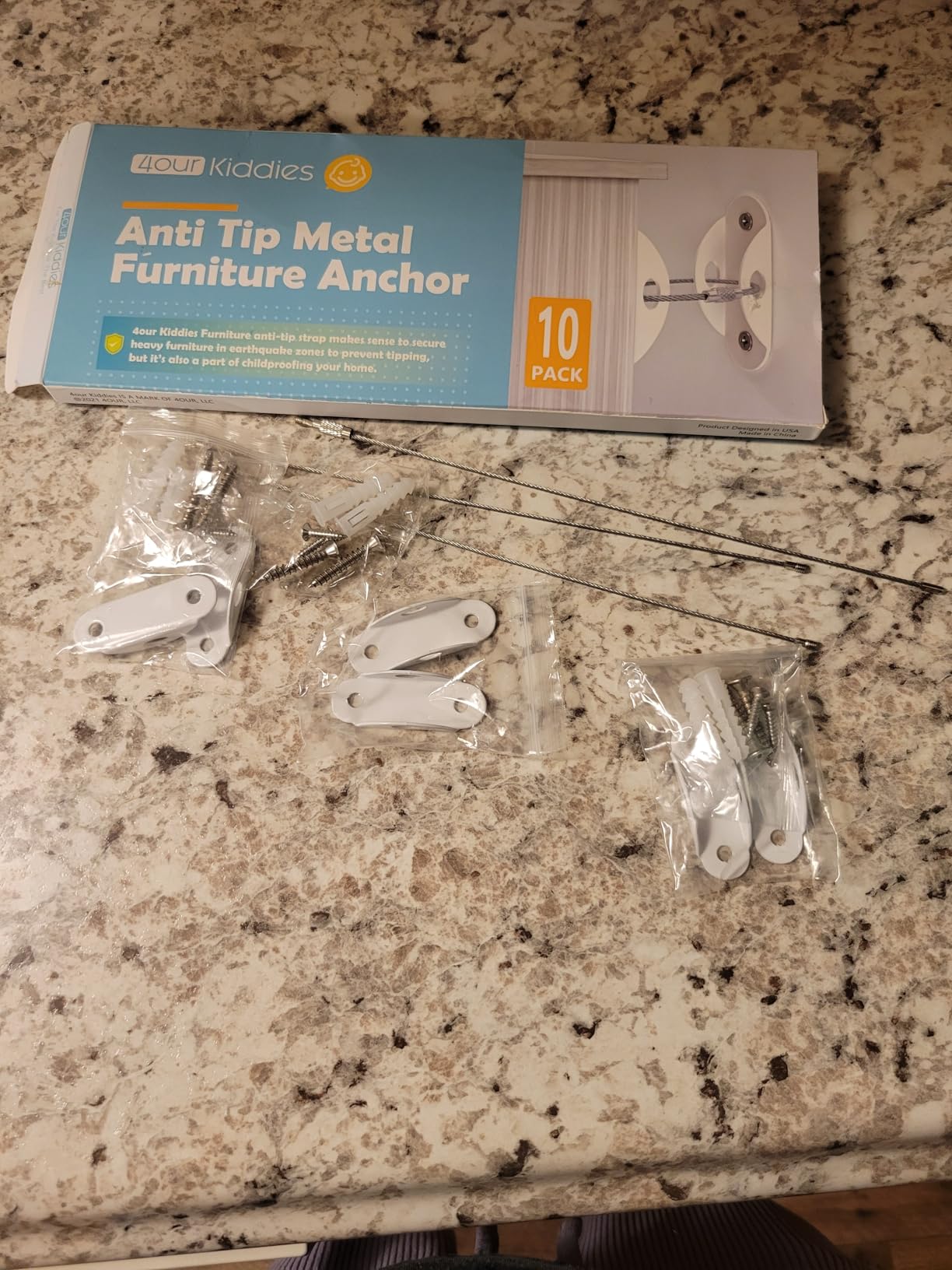 4our Kiddies Furniture Anchors(10 Pack), Furniture Straps for Baby Proofing customer photo 1