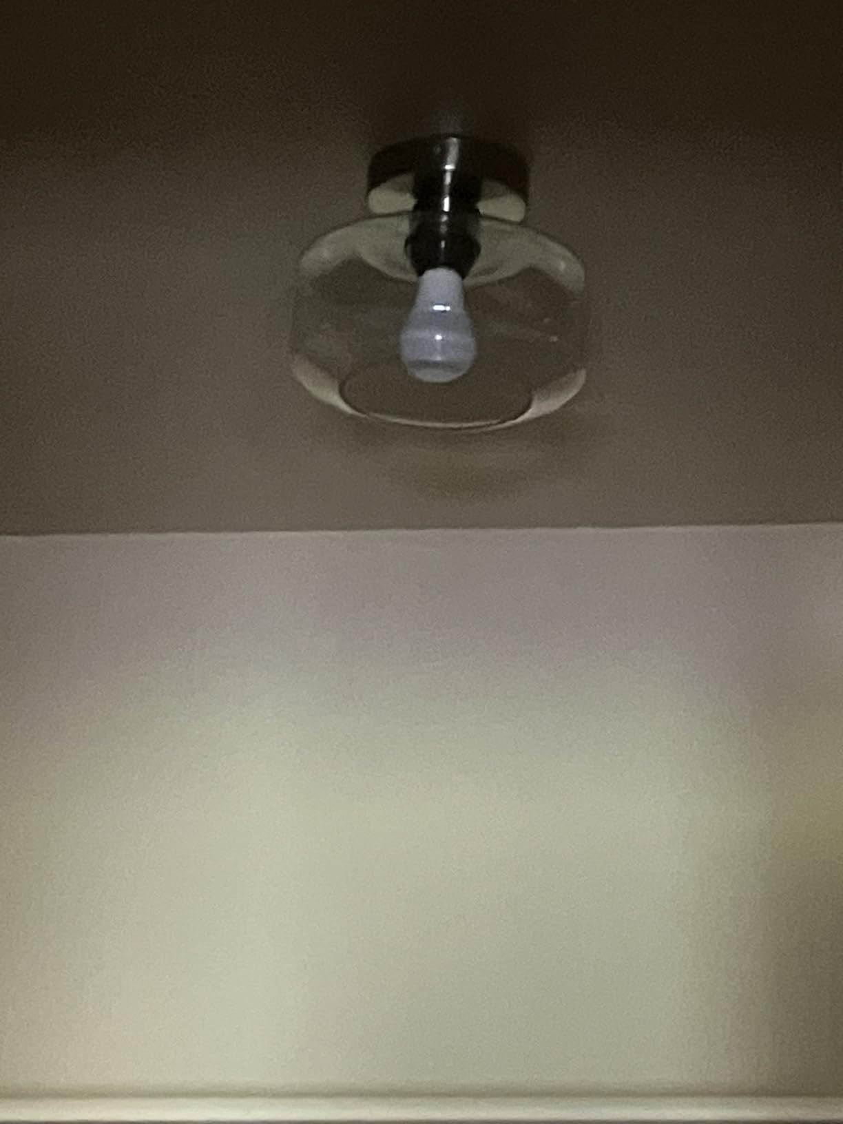 Industrial Semi Flush Mount Ceiling Light, 800 Lumen LED Bulb Included, Seeded Glass Shade Farmhouse Light Fixture for Hallway Corridor Kitchen Bathroom Bedroom Passway customer photo 2