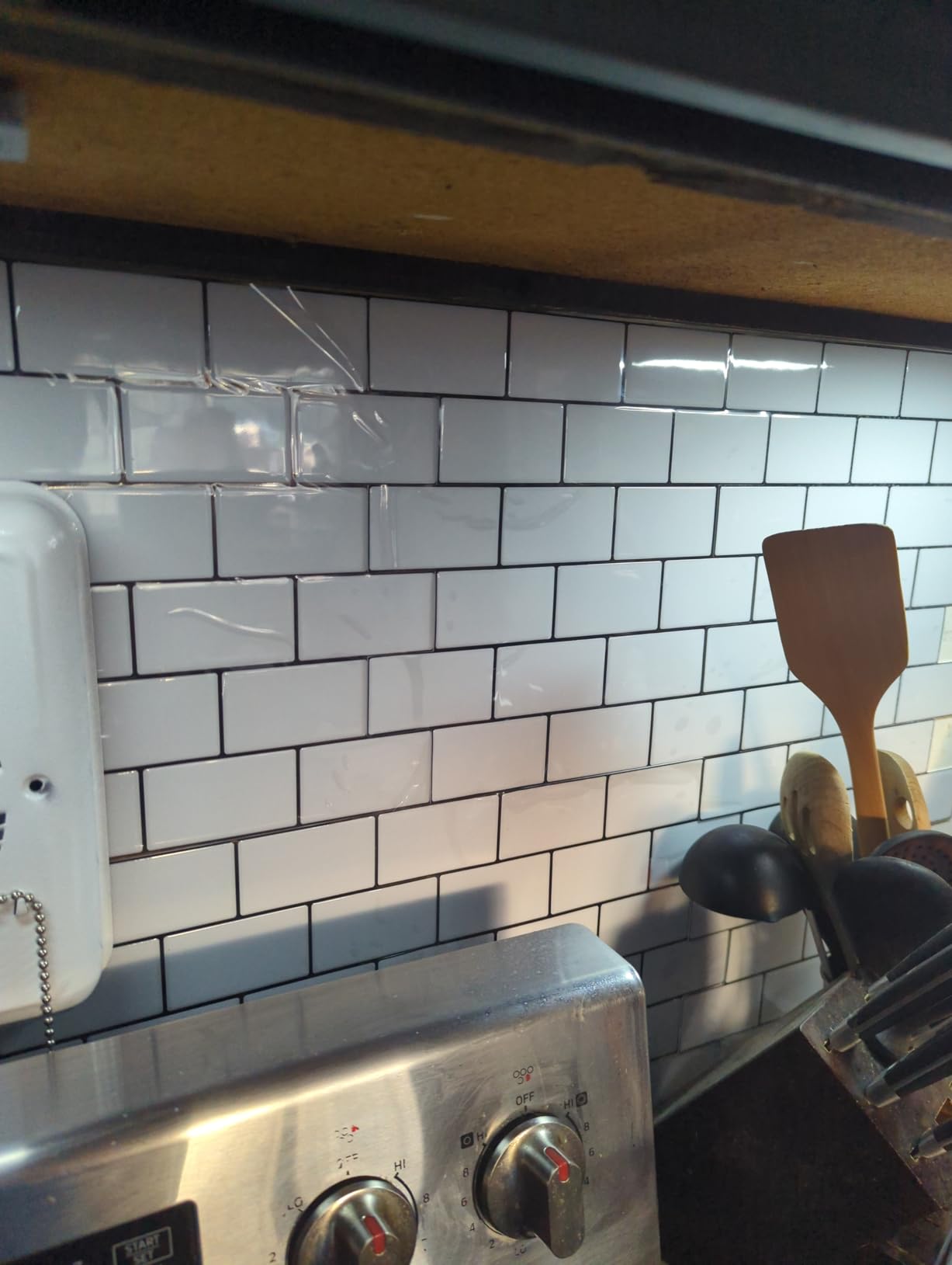 Art3d 10-Pack Subway Tiles Peel and Stick Backsplash, White, 12 x 12 Inch customer photo 1