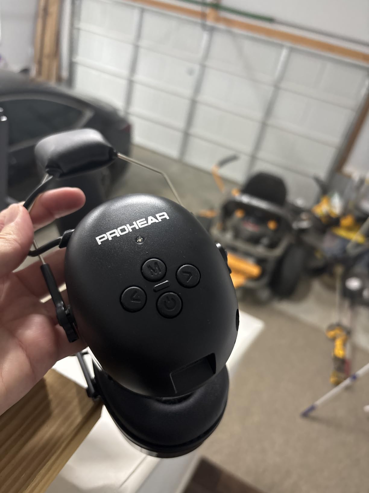 PROHEAR 037 Bluetooth 6.0 Hearing Protection Headphones with Rechargeable 1100mAh Battery, 30dB SNR Safety Noise Reduction Ear Muffs 120H Playtime for Mowing, Workshops, Snowblowing - Black customer photo 2