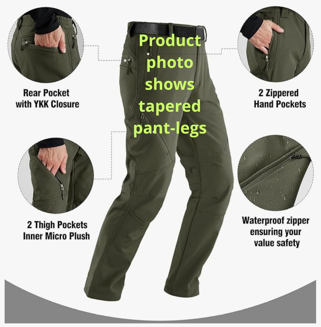 FREE SOLDIER Men's Fleece Lined Pants Softshell Snow Ski Pants customer photo 1