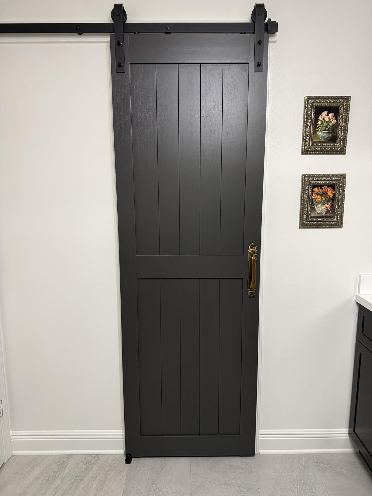 30''x84'' Sliding Barn Door with 5 Ft Barn Door Hardware Kit customer photo 1