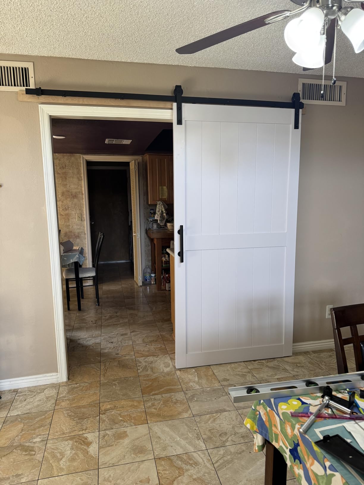 30''x84'' Sliding Barn Door with 5 Ft Barn Door Hardware Kit customer photo 2