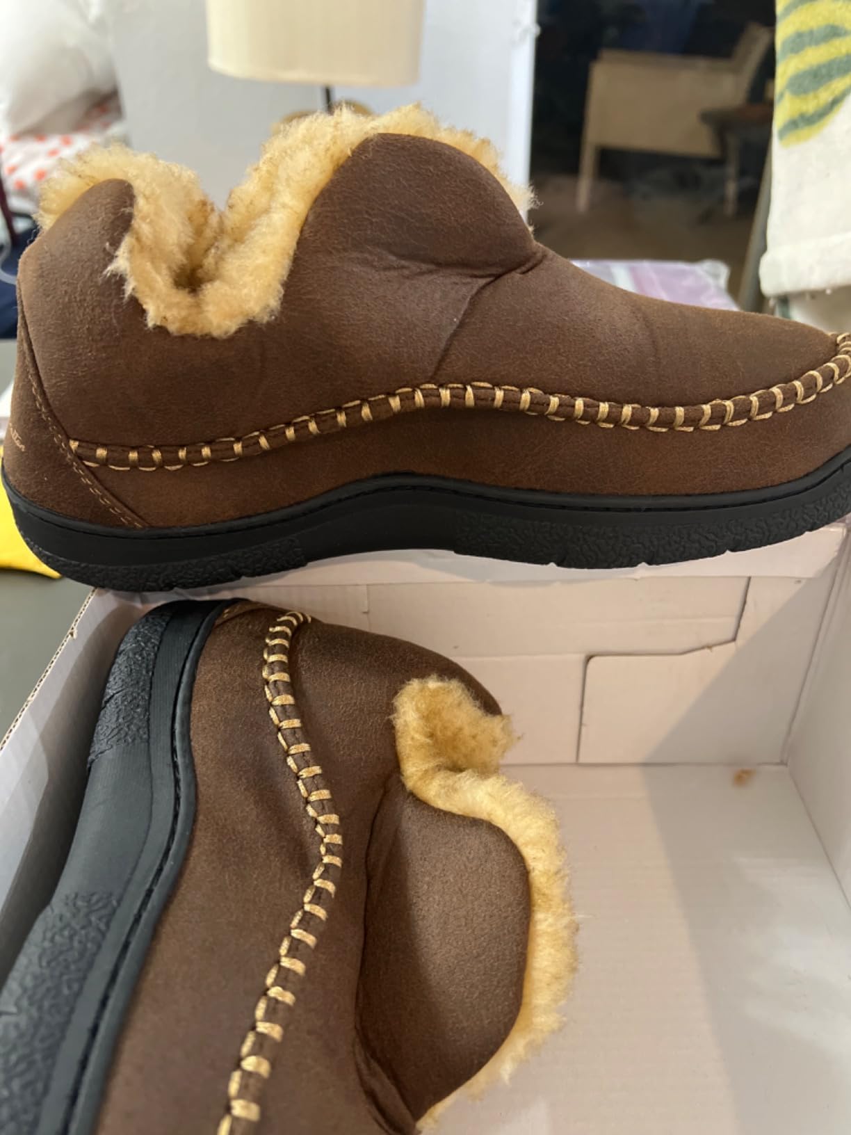 Wishcotton Men's Moccasin Bootie Slippers with Memory Foam customer photo 1