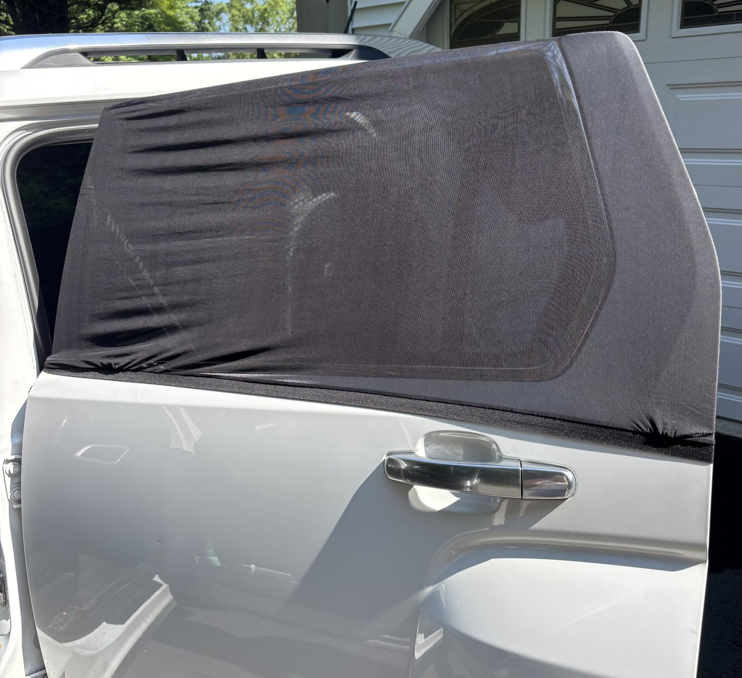 EcoNour Car Window Shades for Side Windows (Pack of 2) | Sun Shade for Car | Car Heat and UV Protection-Adjustable Elastic Fabric Baby Car Shade | Rear Side Window Sun Shade Accessories (Large 21