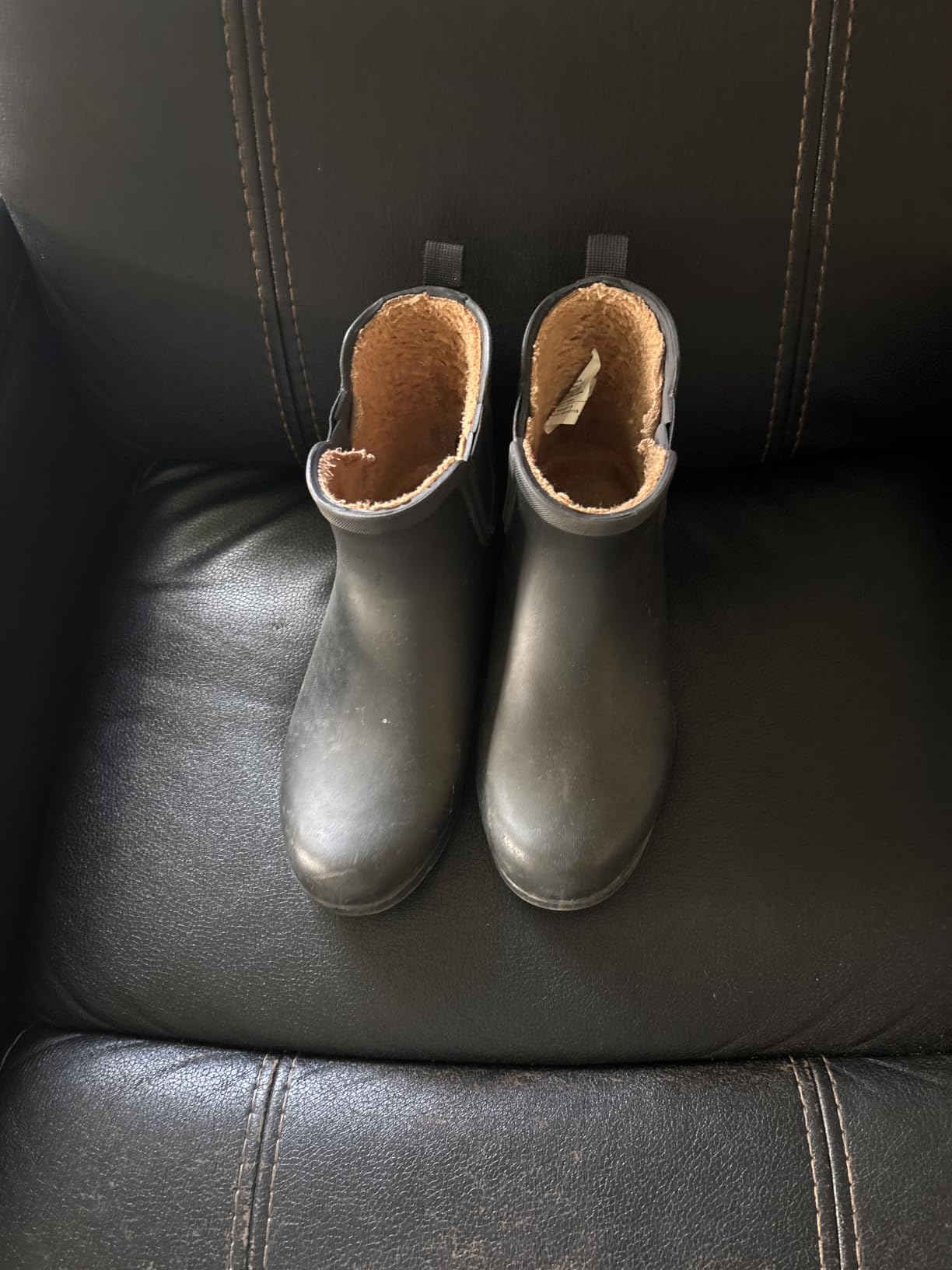 Chooka Women's Delridge Waterproof Faux Fur Chelsea Rain Boot Slip On customer photo 1