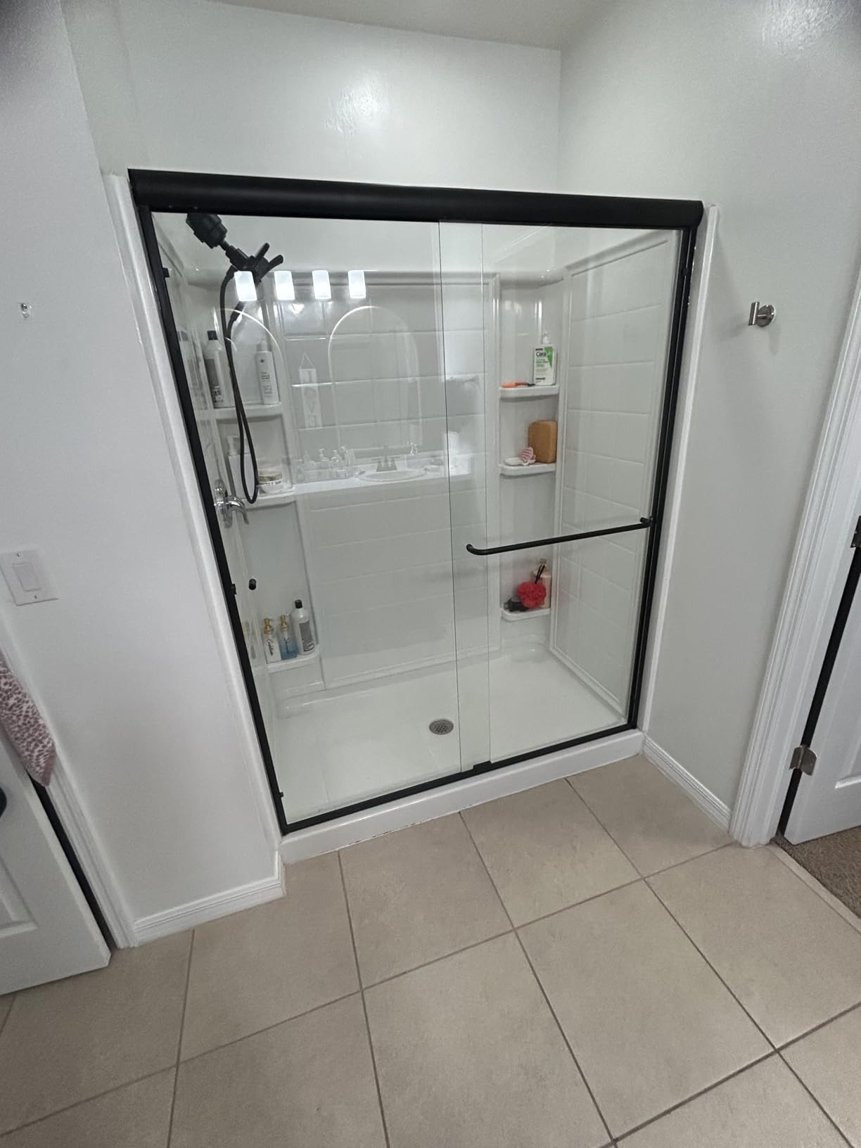 SUNNY SHOWER 58.5-60 in.W x 72 in.H Glass Shower Door, Semi Frameless Double Sliding Shower Door, 1/4