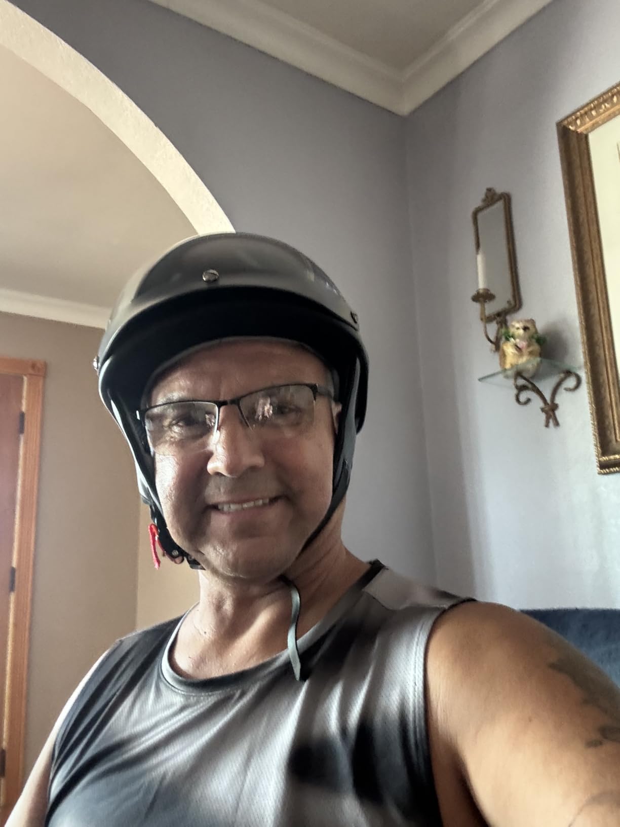 VCAN Cruiser Solid Half Face Motorcycle Helmet DOT Approved customer photo 2