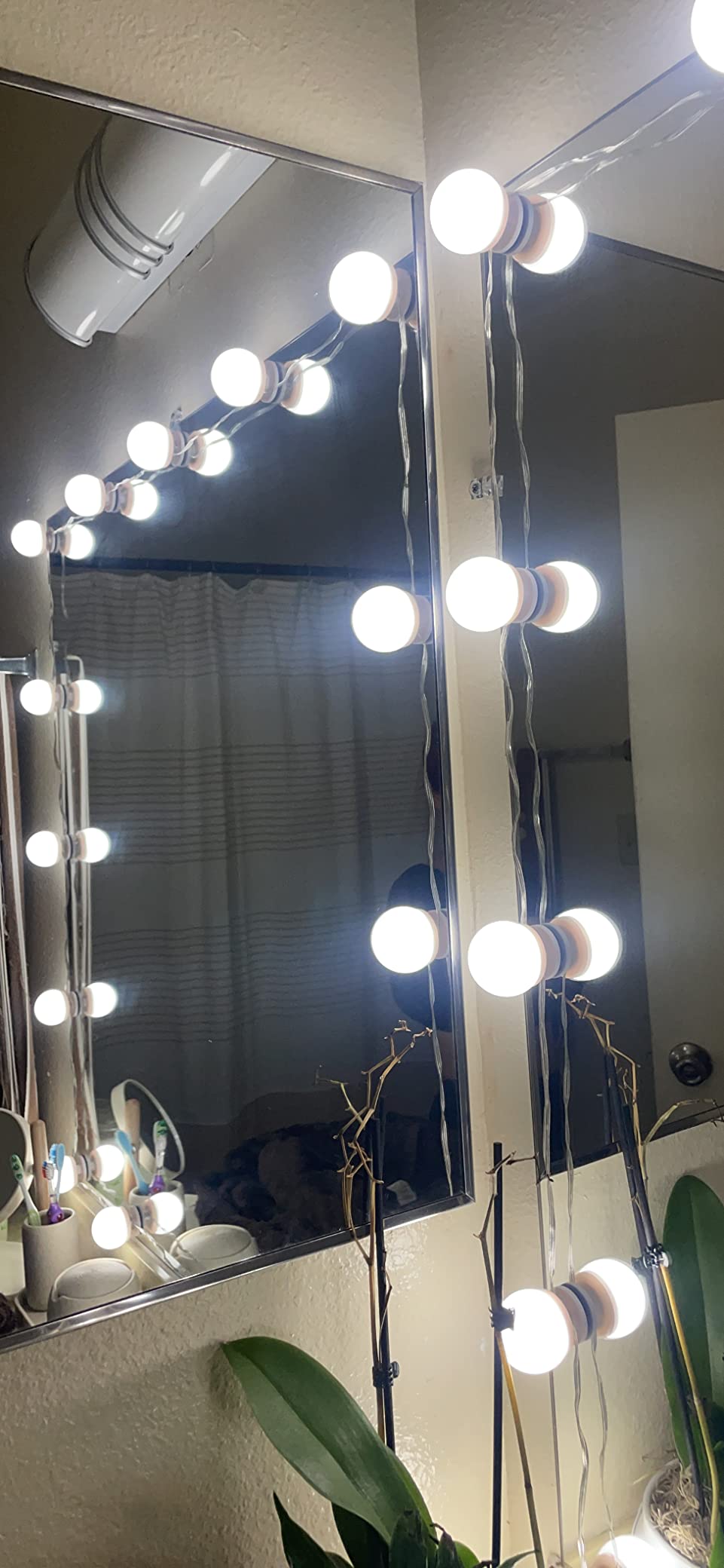 Vanity Lights for Mirror, 16 LED Bulbs Hollywood Makeup Lights, 3 Color Modes, Dimmable Brightness, Plug in, Stick up, for Dressing Table Bathroom Body Wall Mirror Lights customer photo 1