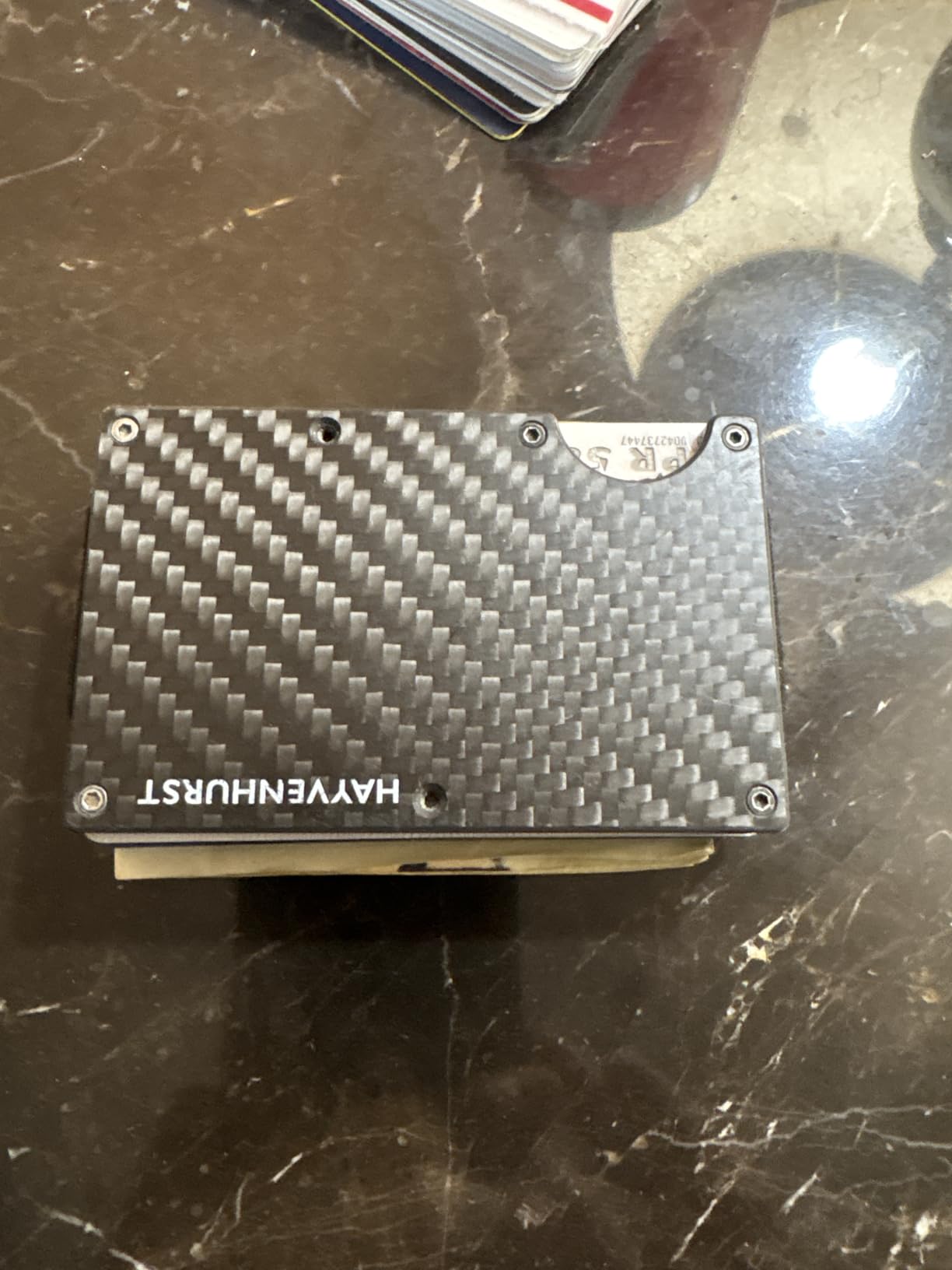Hayvenhurst Wallet for Men - Slim RFID Blocking Metal Wallet with Money Clip, Minimalist Front Pocket Credit Card Holder, Small Mens Wallet customer photo 2