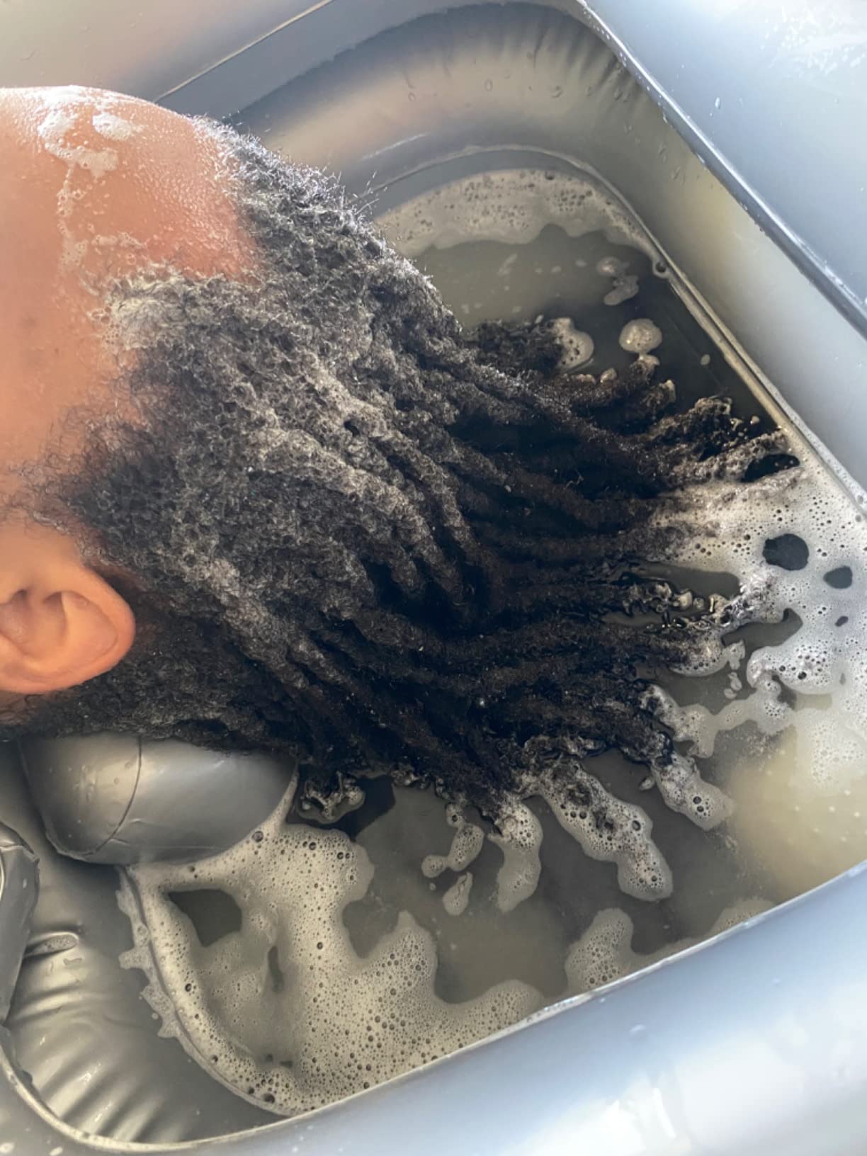 Inflatable Shampoo Basin - Portable Shampoo Bowl, Hair Washing Basin for Bedridden, Disabled,Injured, Hair Wash Tub for Dreadlocks and at Home Sink Washing customer photo 1