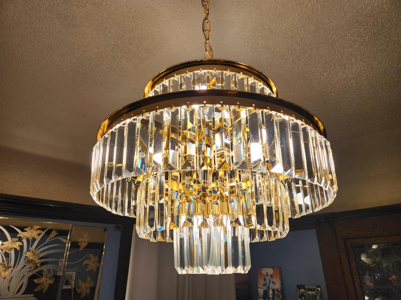 Modern Crystal Chandelier,7-Light Chrome 21 Inch customer photo 1