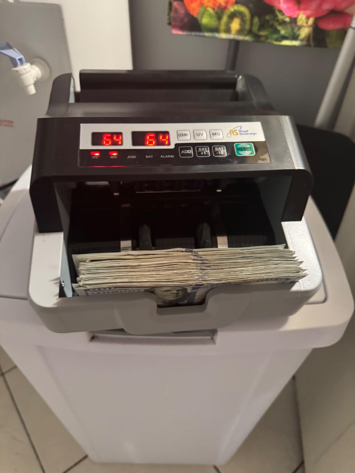 Royal Sovereign USD High Speed Bill Counter with UV/MG Counterfeit Detection, High Volume Money Counter, Add and Batch Mode (RBC-100N) customer photo 2