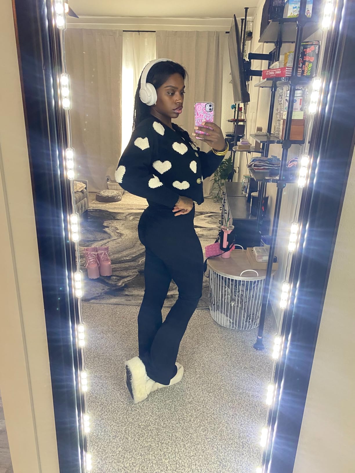 LPHUMEX Hollywood Glam Led Vanity Lights Kit, 14ft Dimmable Mirror Lights, Full Body & Bathroom Lighting, Plug in Floor Light with Power Supply (Mirror not Inlcuded) customer photo 1