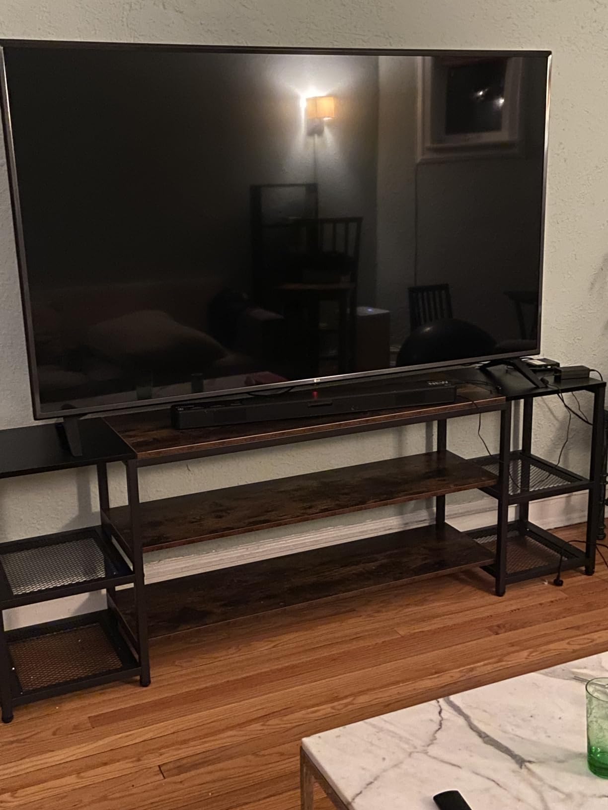Tribesigns 78 Inch TV Stand for TVs up to 85 Inch, Media Entertainment Center Console Table, Industrial 3-Tier TV Console Table with Storage Shelves for Living Room, Entertainment Room customer photo 2