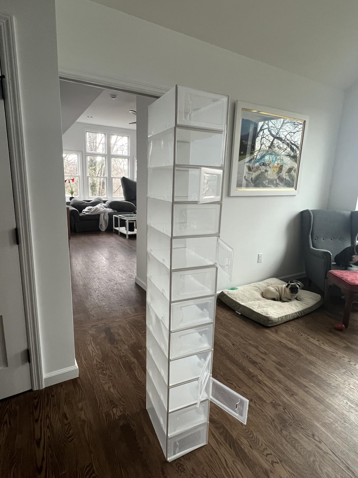 SEE SPRING 12 Pack Shoe Storage Box, Clear Plastic Stackable Shoe Organizer for Closet, Space Saving Foldable Shoe Rack Sneaker Container Bin Holder customer photo 2