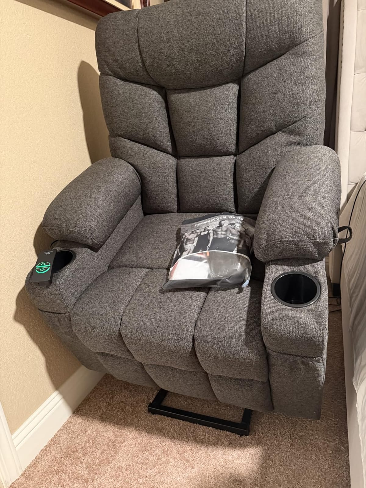 MCombo Power Lift Recliner for Elderly, Fabric 7287 (Navy Blue, Medium) customer photo 1