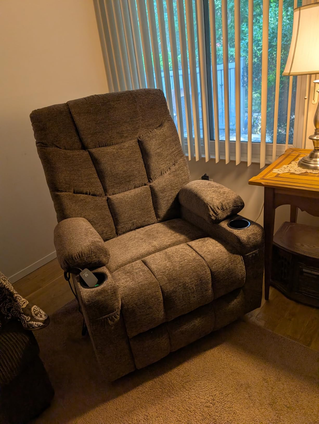 MCombo Power Lift Recliner for Elderly, Fabric 7287 (Navy Blue, Medium) customer photo 2