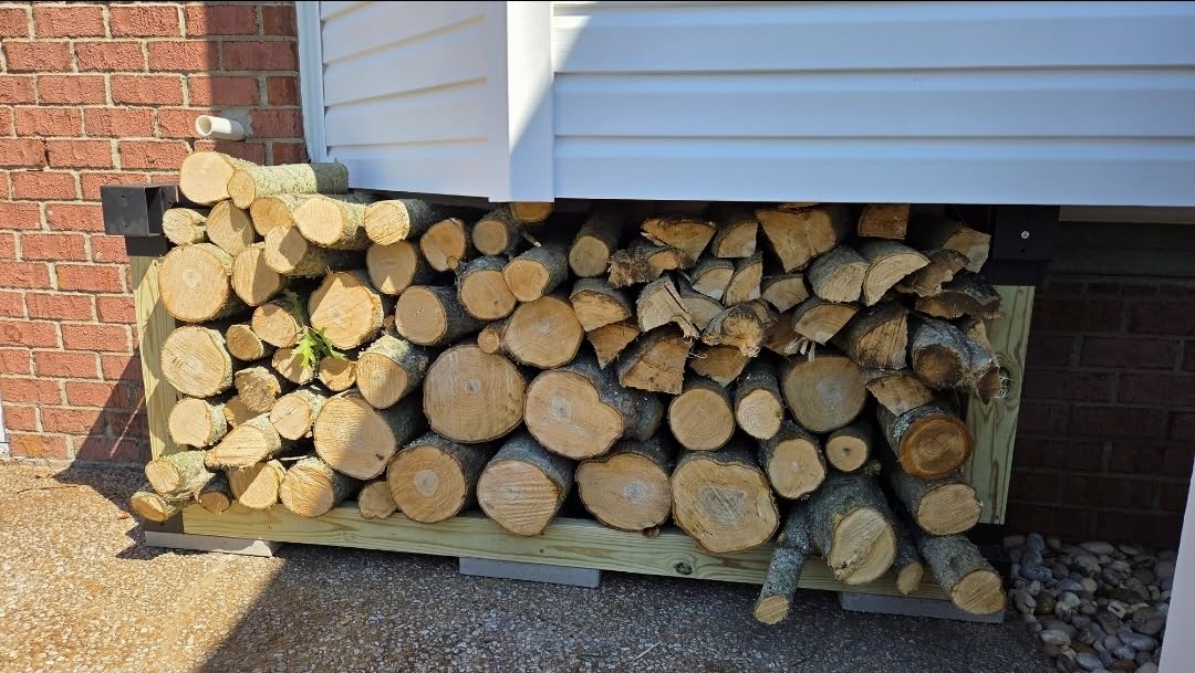 Mr IRONSTONE Firewood Rack Outdoor Indoor, Adjustable to ANY Length Firewood Log Rack Brackets Kit, Heavy Duty Fire Wood Storage Racks, Fireplace Wood Holder for Patio Deck customer photo 1