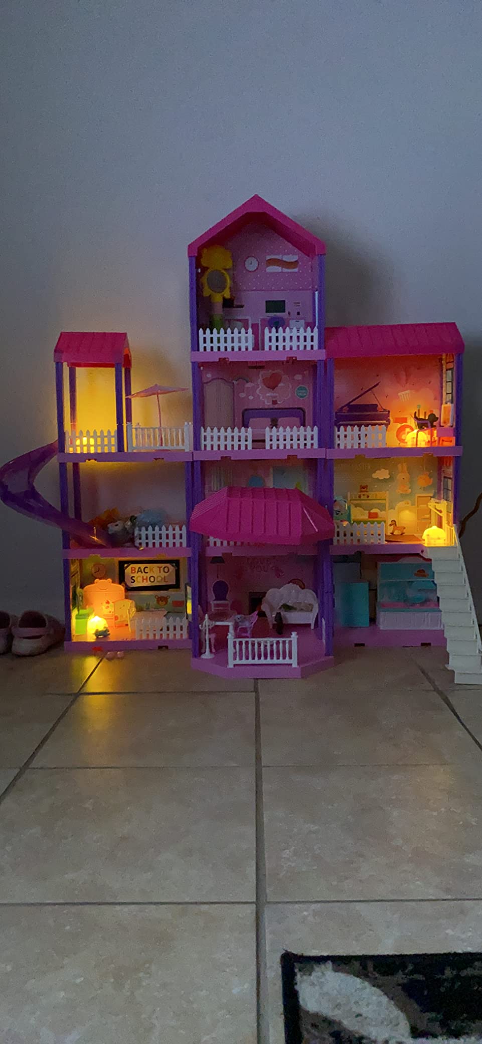 beefunni Doll House, Dollhouse with 4 Stories-11 Rooms, 2 Dolls and Lights customer photo 1