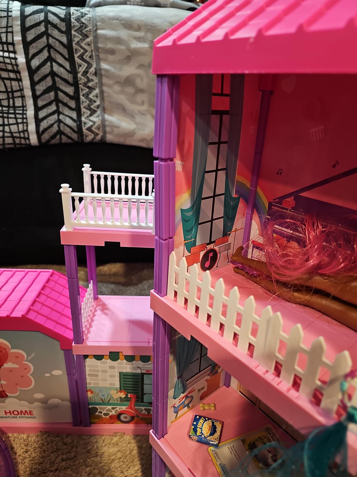 beefunni Doll House, Dollhouse with 4 Stories-11 Rooms, 2 Dolls and Lights customer photo 2