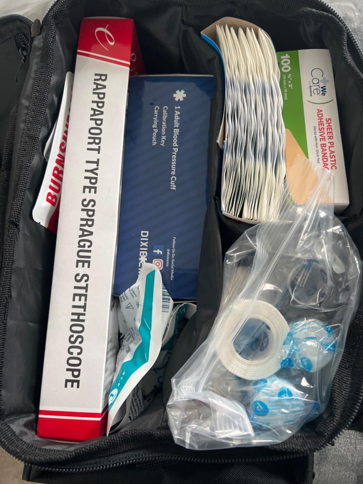 Scherber First Responder Fully-Stocked Professional Essentials EMT/EMS Trauma Kit | HSA/FSA Approved | Reflective Bag w/8 Zippered Pockets & Compartments & 200+ First Aid Supplies - Blue customer photo 1