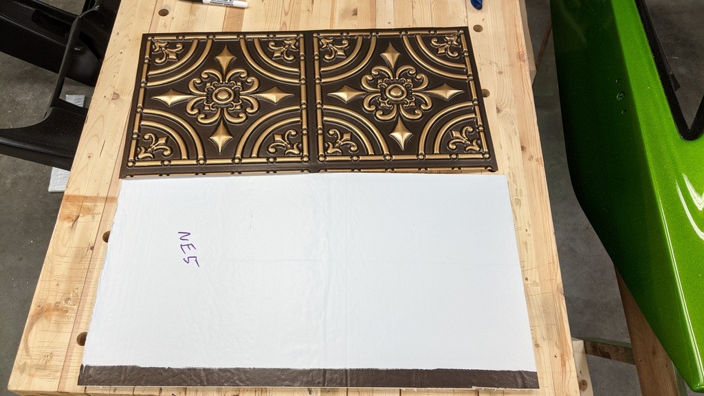 From Plain to Beautiful in Hours 205cr-24x24-10 Wrought Iron PVC 2' x 2' Glue-up Ceiling Tile (Covers / 40 sq.ft), Copper, 10 customer photo 1