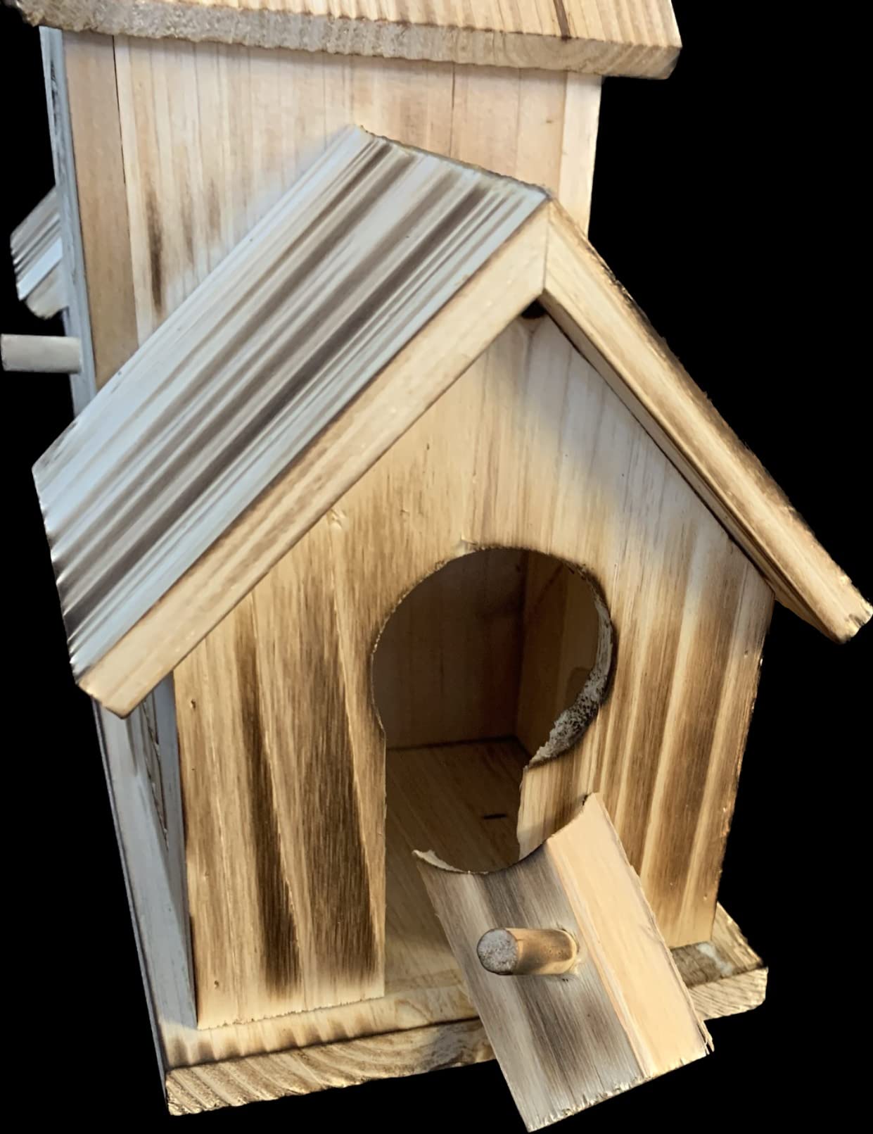 Bird Houses for Outside 3 Hole Bird House Room for 3 Bird Families Outdoor Bluebird Finch Cardinals Wooden Hanging Birdhouse for Garden customer photo 2
