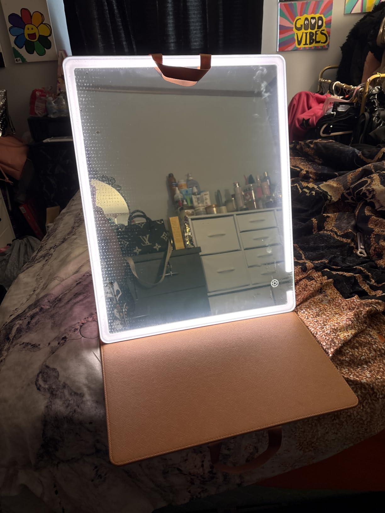 WEILY Portable Travel Mirror ，Foldable Makeup Mirror with 72 LED Lights customer photo 1