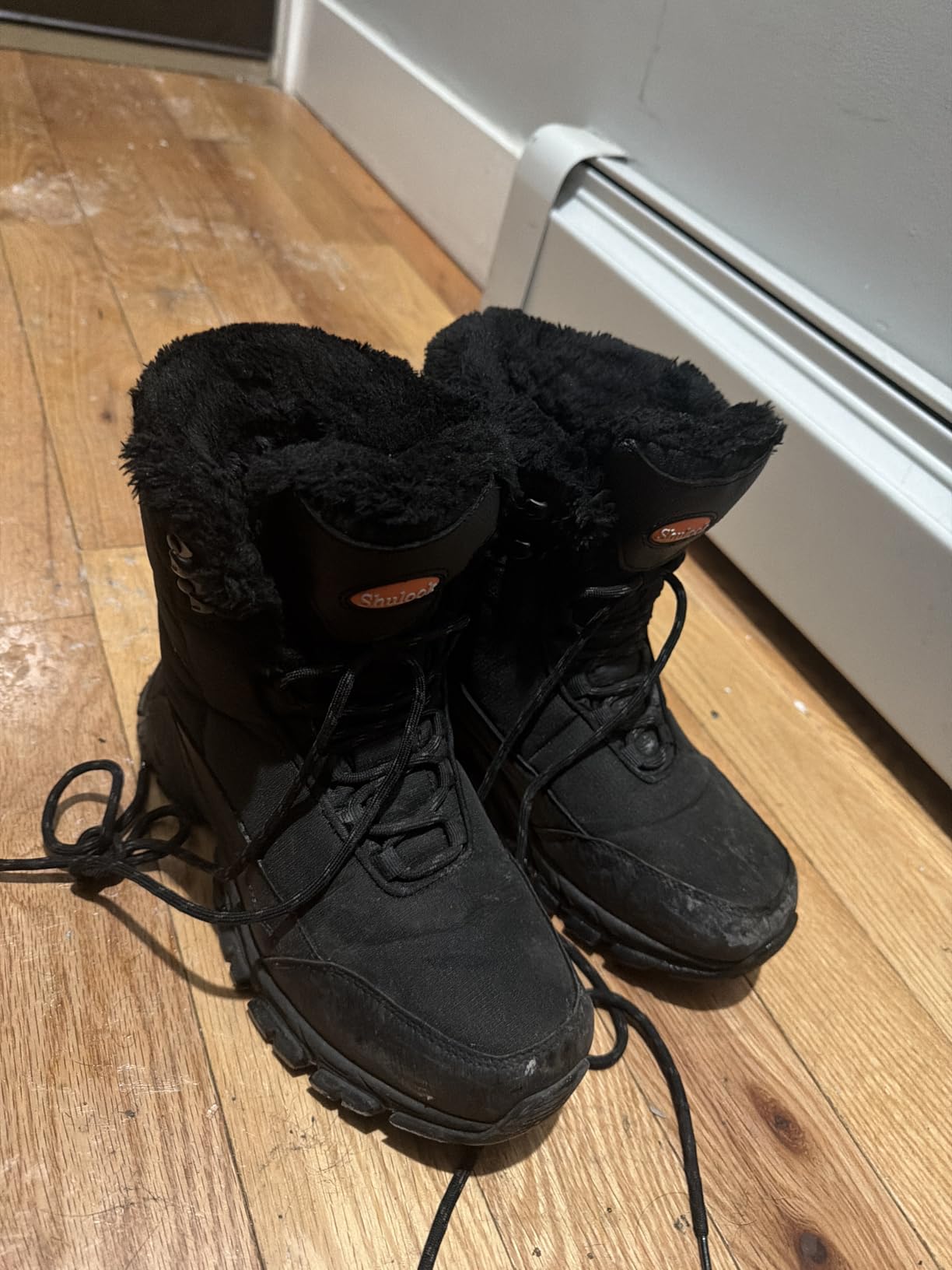 SHULOOK Men's Snow Boots Waterproof Warm Fur Lined Winter Hiking Boot Non-slip Outdoor Ankle High-top Shoes Work Hiker Trekking Trail customer photo 2