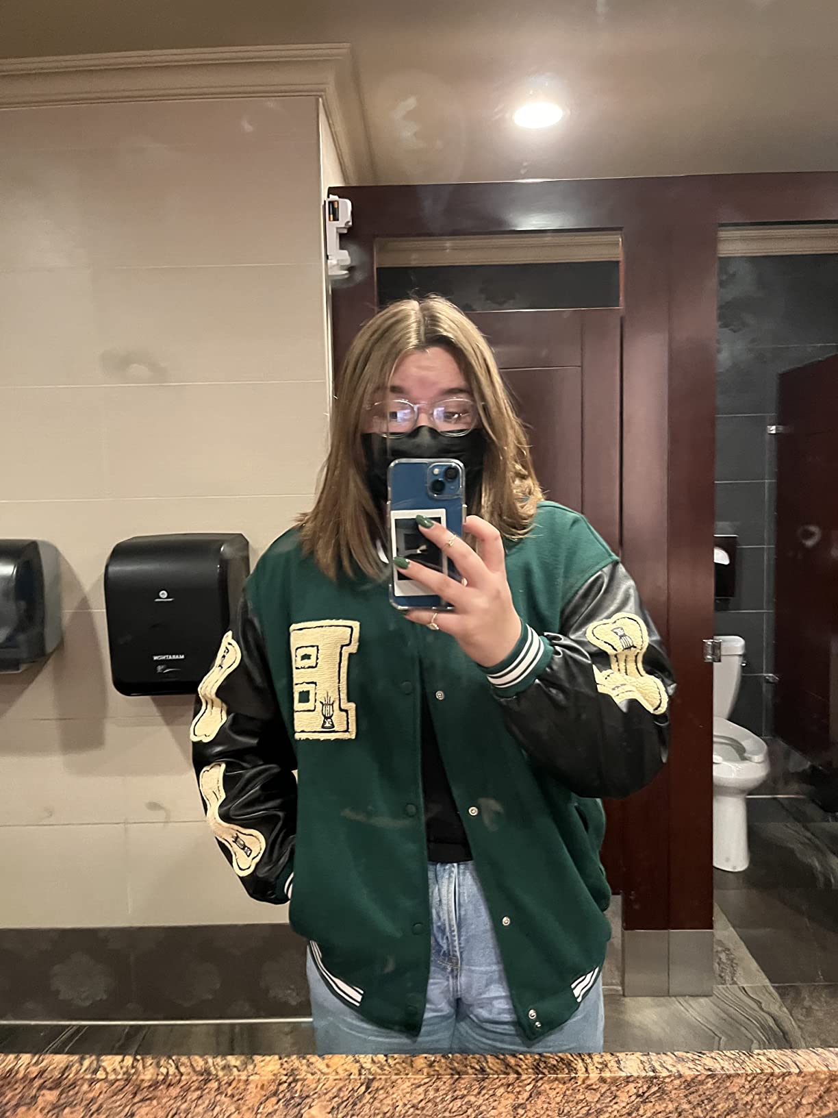 Moshtashio Mens Varsity College Jacket Baseball Bomber Jacket Vintage Sweatshirt Casual Unisex Streetwear Coats with Patch customer photo 1