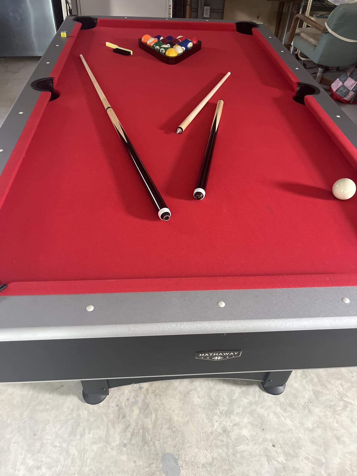 Hathaway Maverick 7 Foot Pool Table with Table Tennis Top – with Accessories for Both Games – Space-Saving Ping Pong and Pool Table Combo for Families – Matte Black Finish customer photo 2