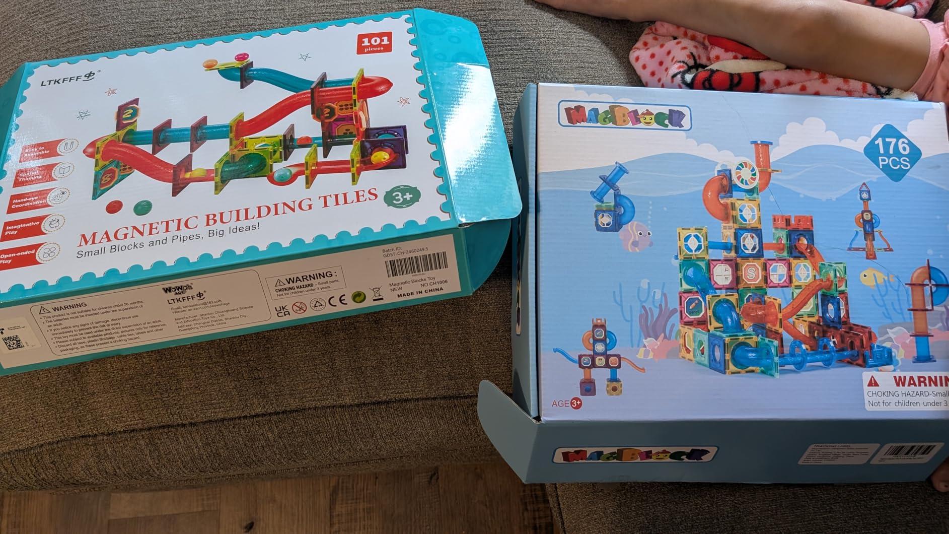 MAGBLOCK 176PCS Magnetic Tiles Marble Run Set Building Blocks for Ages 8+ customer photo 2