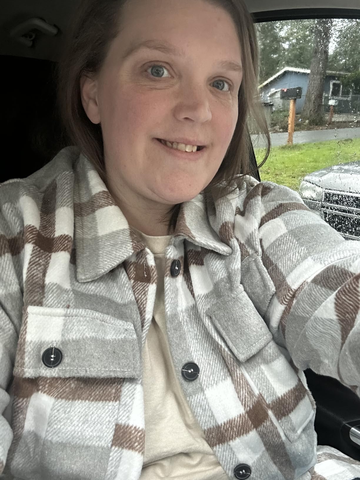 Beaully Women's Flannel Plaid Shacket 2026 Fall Button Down Shirt Jacket customer photo 1