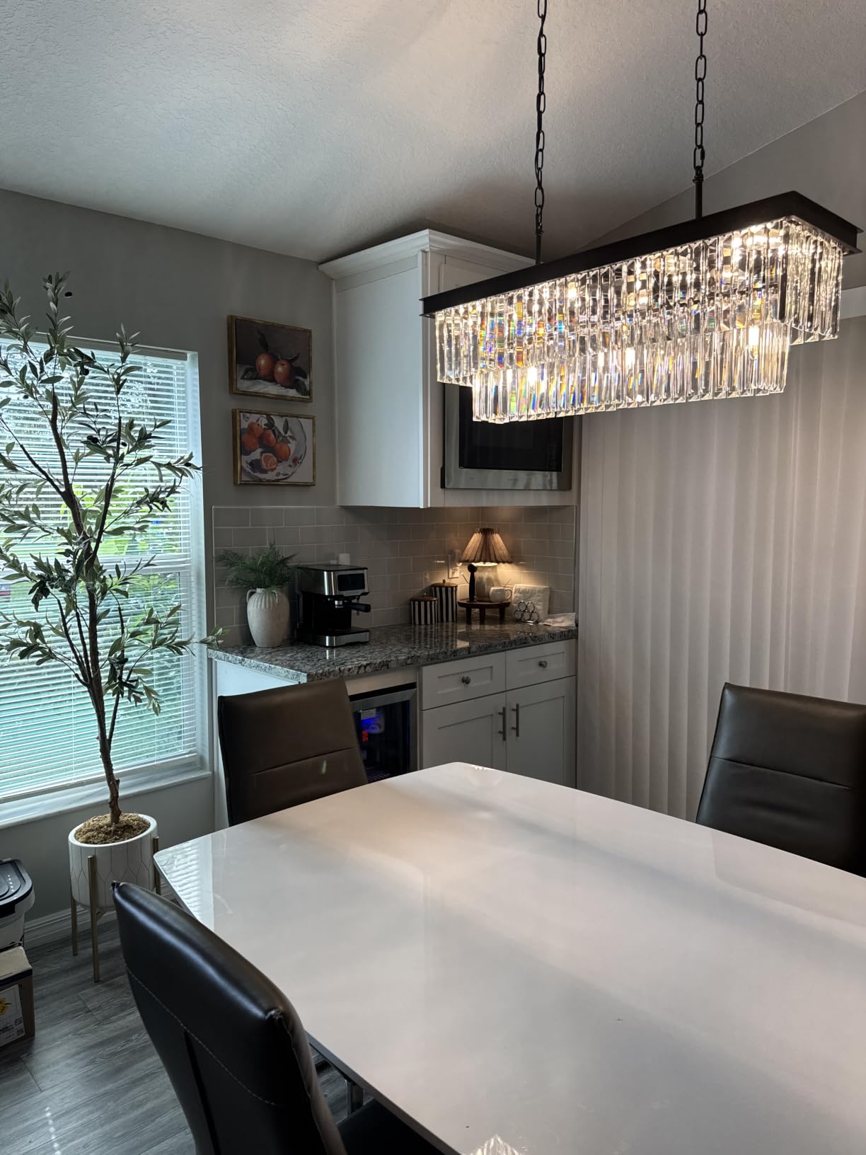 Weesalife Black Crystal Chandeliers for Dining Room，11-Lights L33.5 Inch customer photo 2
