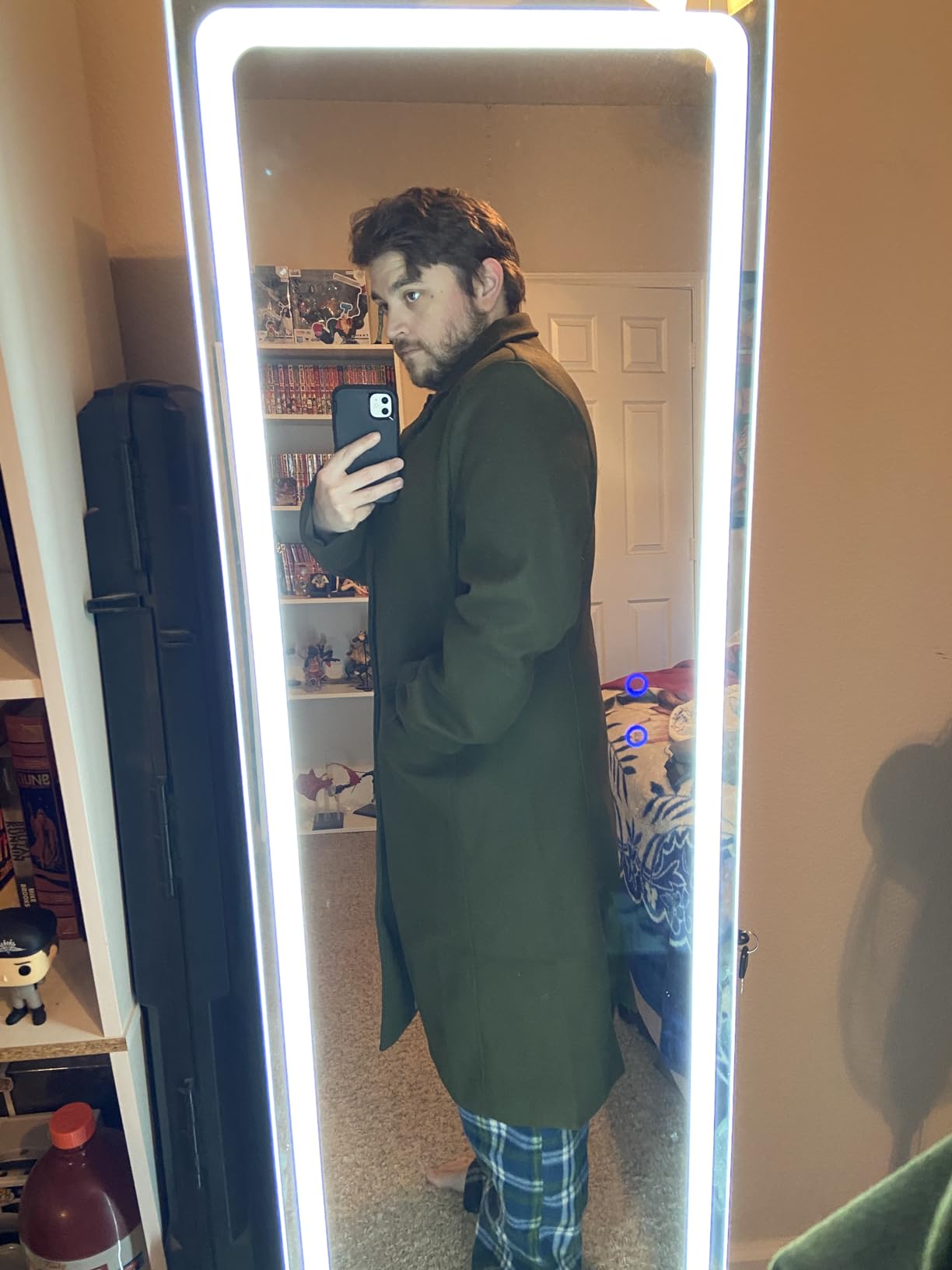 SOMTHRON Mens Trench Coat Single Breasted Long Pea Coat Overcoat customer photo 1